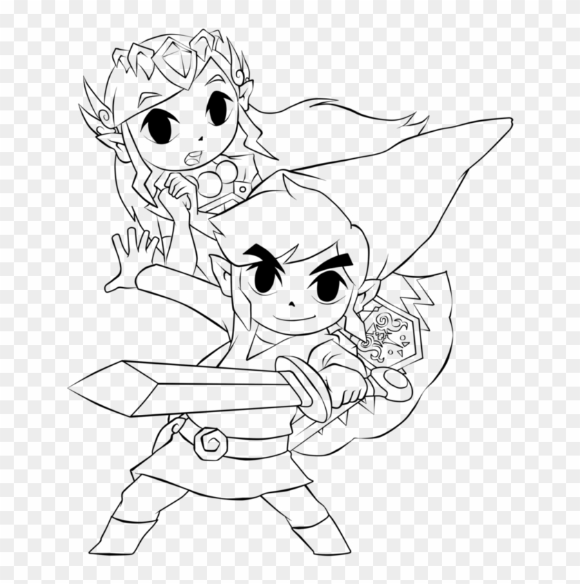 Interesting Ideas Link Coloring Pages Toon Zelda Coloringstar