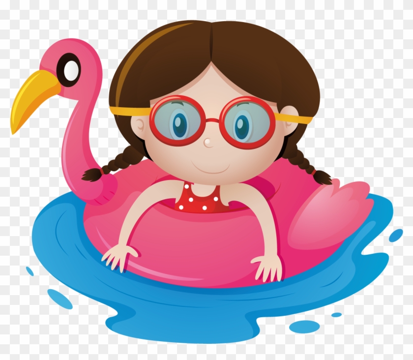 Child Clipart Swimming Pool - Float Cartoon, HD Png Download -  1290x1063(#3870437) - PngFind