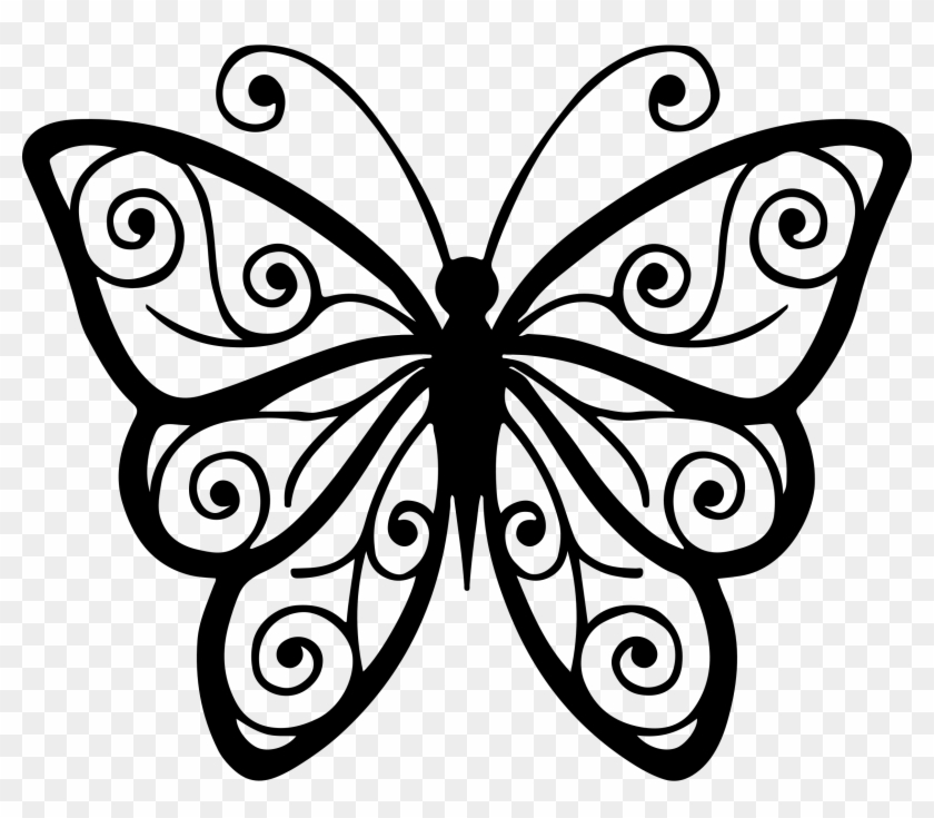 Clipart Book Butterfly Black And White Butterfly Drawing Hd Png Download 23x19 Pngfind