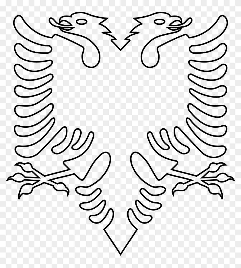 This Free Icons Png Design Of Albanian Eagle No Background - Albanian Flag Black And White, Transparent Png - 1697x2400(#3872664) - PngFind