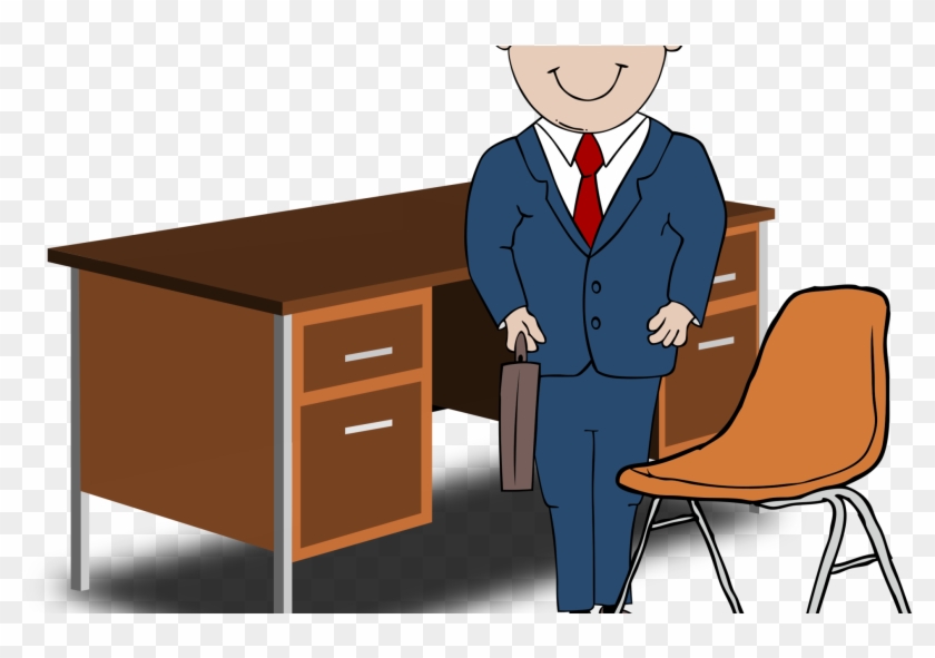 People 024 Teacher Desk Chair First Day At Work Clipart Hd Png