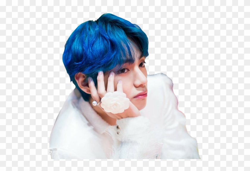 Bts V Dispatch Profile Blue Hair, HD Png Download - 750x500(#3918950) -  PngFind