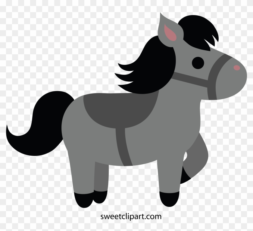 Cute Gray Horse Clip Art Sweet Ⓒ - Cute Cartoon Horse Png, Transparent Png  - 5223x4532(#3921362) - PngFind