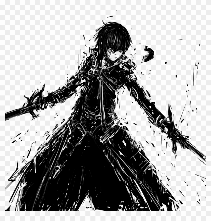 Anime avatar black and white 