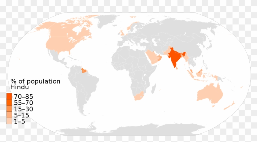 Hinduism Percent Population In Each Nation World Map Ancient Rome On A World Map Hd Png Download 1280x657 Pngfind