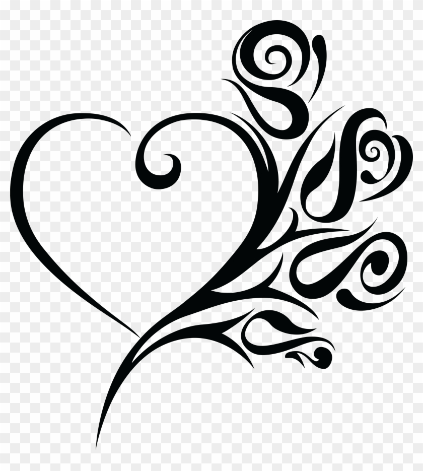 28 Collection Of Black And White Swirl Heart Clipart - Wedding Heart Clip  Art, HD Png Download - 4000x4266(#41524) - PngFind