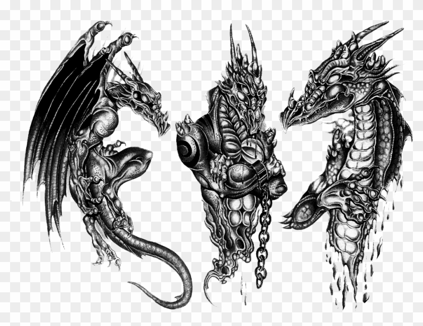 Dragon Tattoo Ink Sleeve Artist Png Download Free Black And White 
