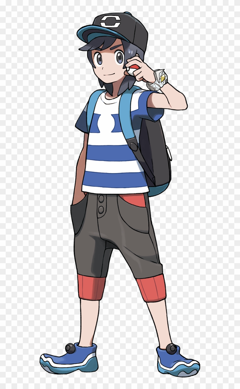 Pokemon Sun Moon Characters Pokemon Sun And Moon Male Trainer Hd Png Download 563x1280 Pngfind