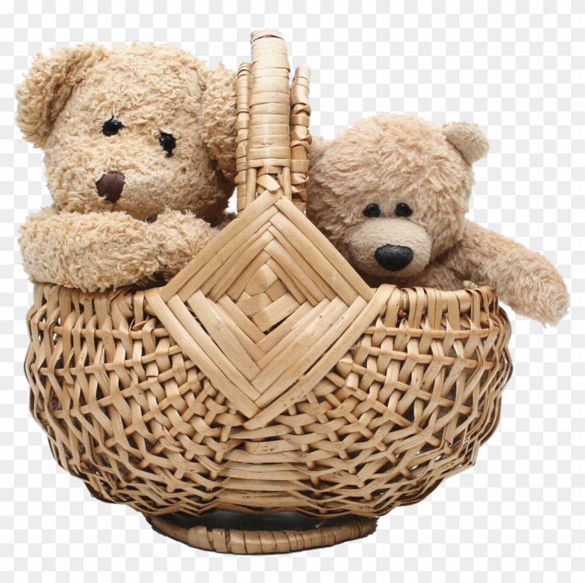 teddy bear in basket
