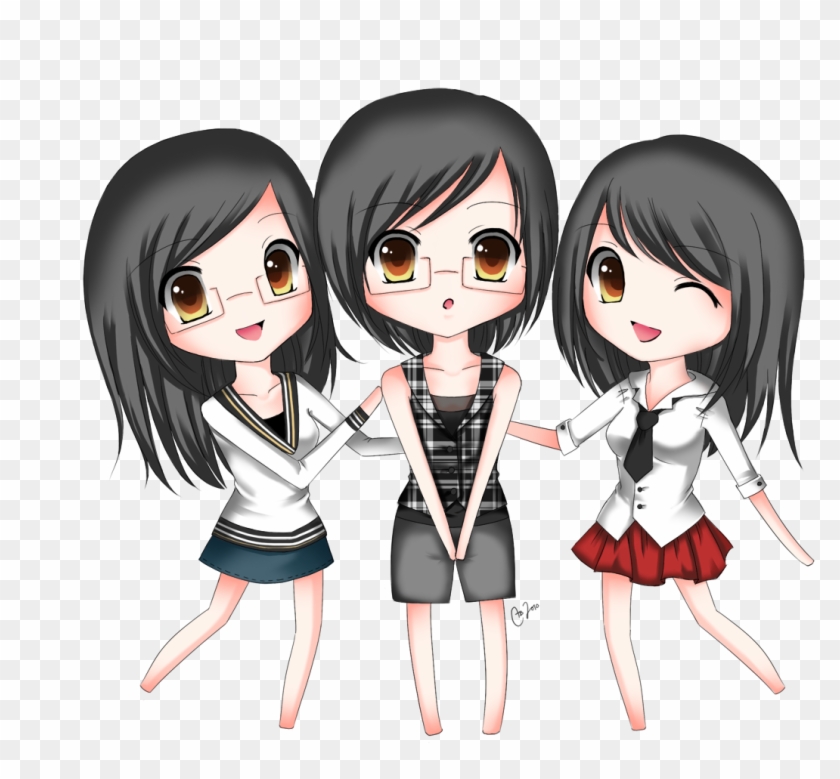Picture Free Stock Anime Friends Chibi Girlfriend Transprent - Three Best  Friends Cartoon, HD Png Download - 954x837(#409112) - PngFind