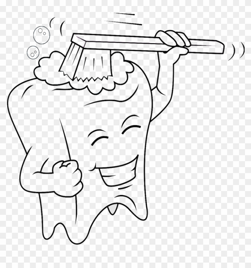 Clipart Transparent Download Collection Of Dentist - Brush Teeth Black And  White Cartoon, HD Png Download - 900x900(#4014506) - PngFind