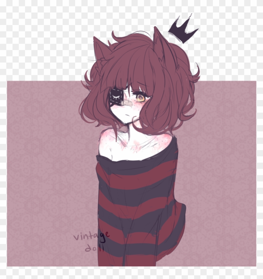 anime girl with doll