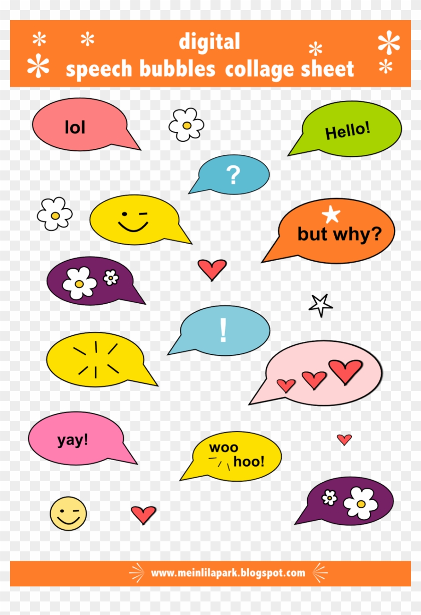 free digital speech bubbles collage sheet png scrapbook sticker printable hd transparent png 1132x1600 4031202 pngfind