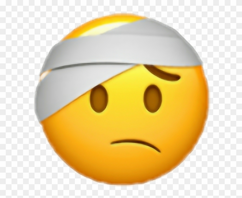 Emoji Sticker Face With Head Bandage Emoji, HD Png Download 620x608