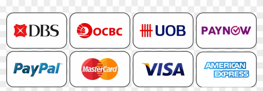 Dbs Ocbc Uob Paynow Paypal Mastercard Visa American American Express Hd Png Download 1030x310 4047347 Pngfind