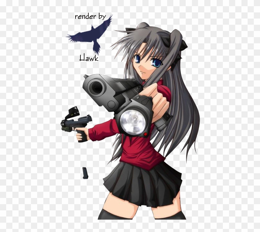 Cute Anime Girl Holding Gun gambar ke 7