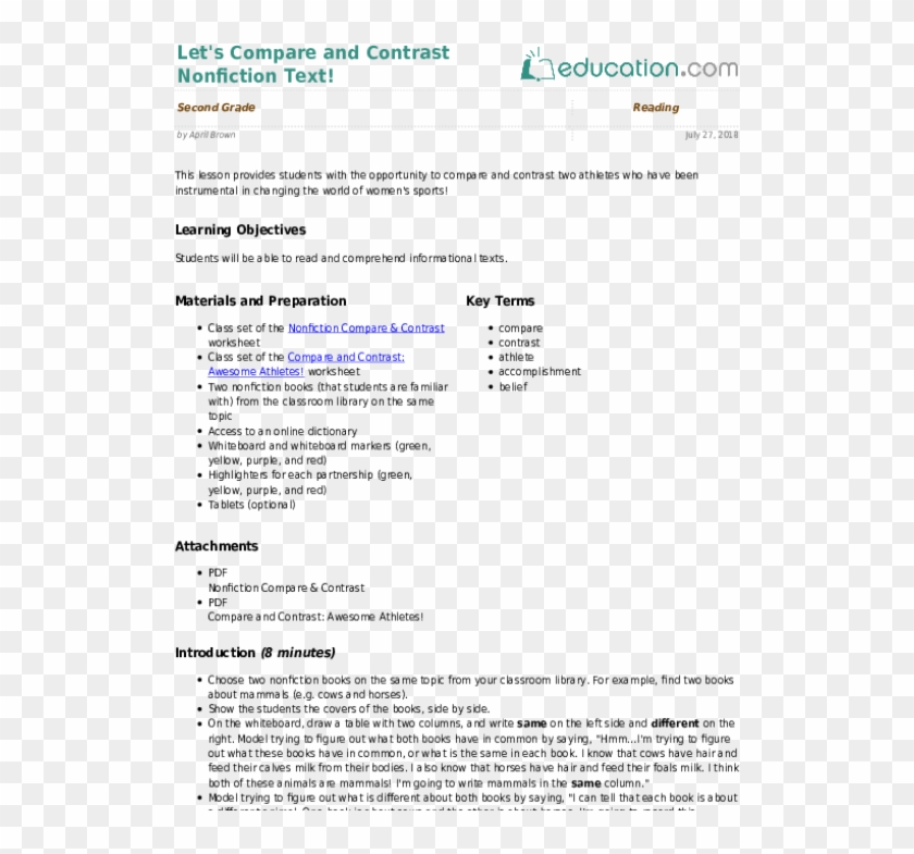 Png Free Library Let S Compare And Contrast Nonfiction Example Of 