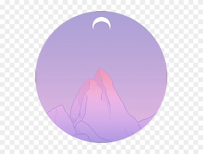 Moon Mountain Purple Cycle Tumblr Png Sticker Purple Icon