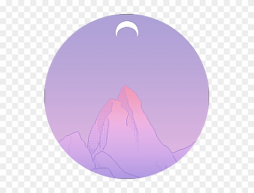 purple sticker moon mountain aesthetic icon stickers transparent cycle pngfind