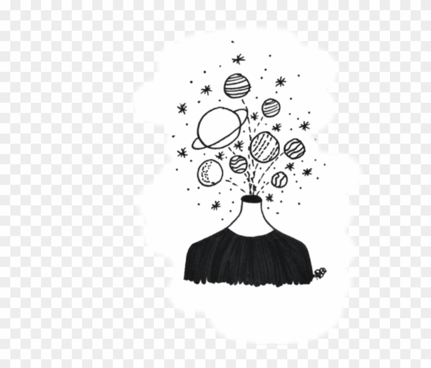 Tumblr Planets Galaxy - Flower Aesthetic Drawing Easy, HD Png Download