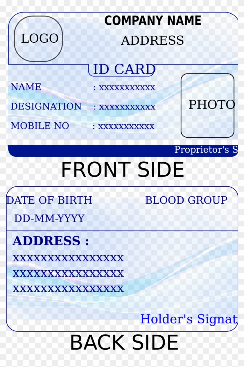 Id Card Template - Identification Card Template Printable, HD Png With Regard To Credit Card Template For Kids