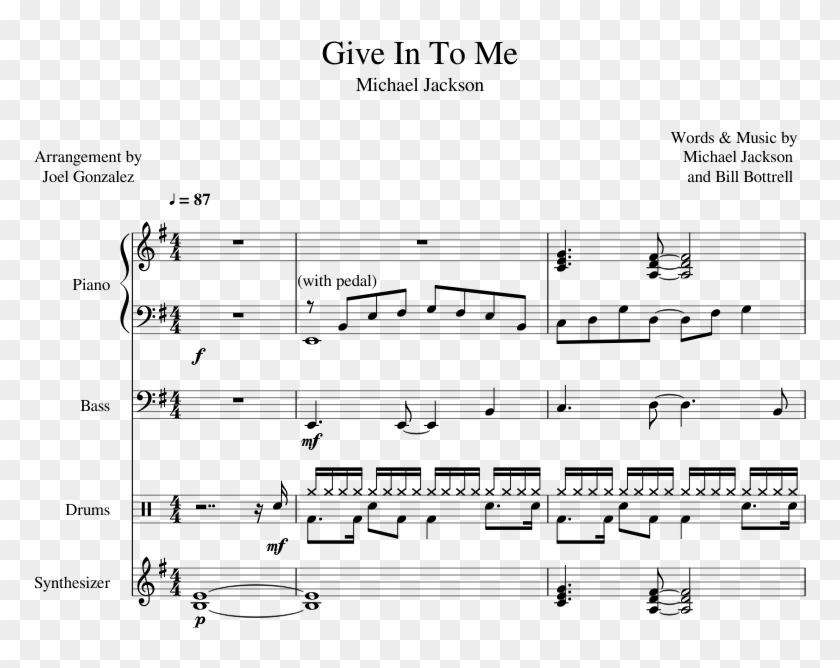 Give In To Me Sheet Music For Piano Bass Percussion Sheet Music Hd Png Download 850x1100 4102155 Pngfind