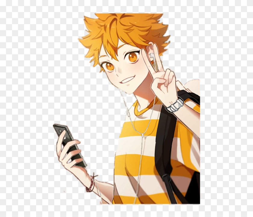 Hinata Kun Hinata Kun Volejbol Anime Naushniki Cute Fanart Haikyuu Hinata Hd Png Download 588x731 4102684 Pngfind