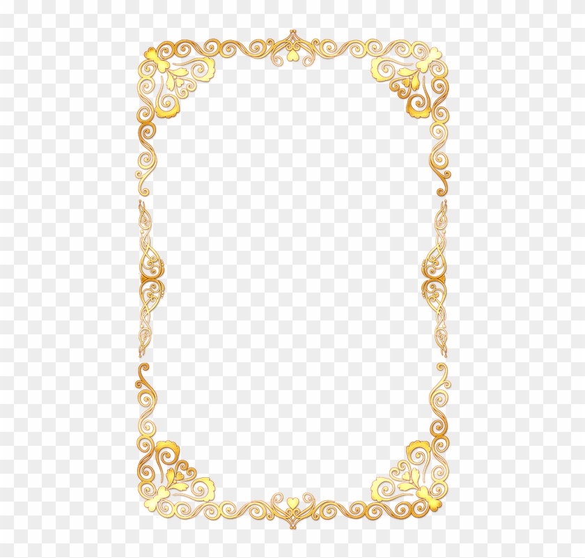 Frame Gold Decor Ornament Rectangular Frame High Quality Border
