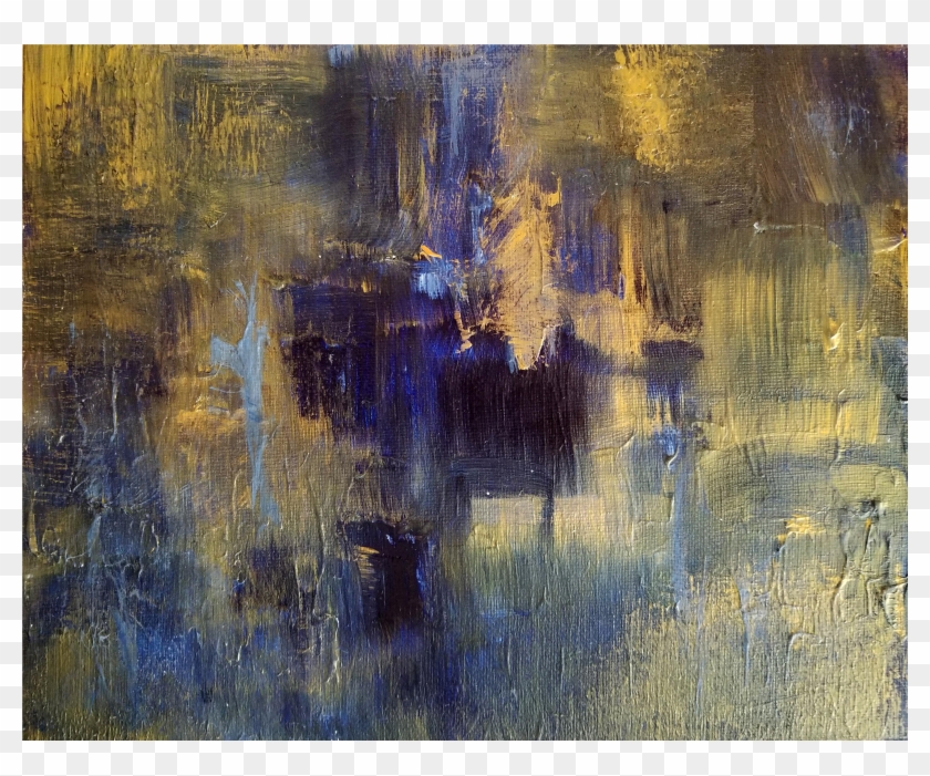 Original Abstract Modern Art Painting, Indigo Blue, HD Png Download ...