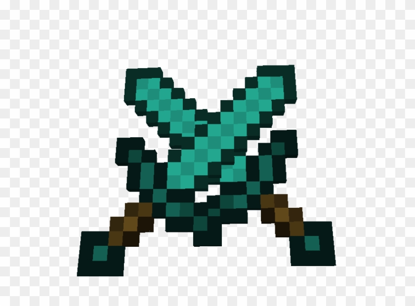 The Gallery For Crossed Diamond Sword Minecraft Minecraft Diamond Sword Crossed Hd Png Download 580x540 Pngfind