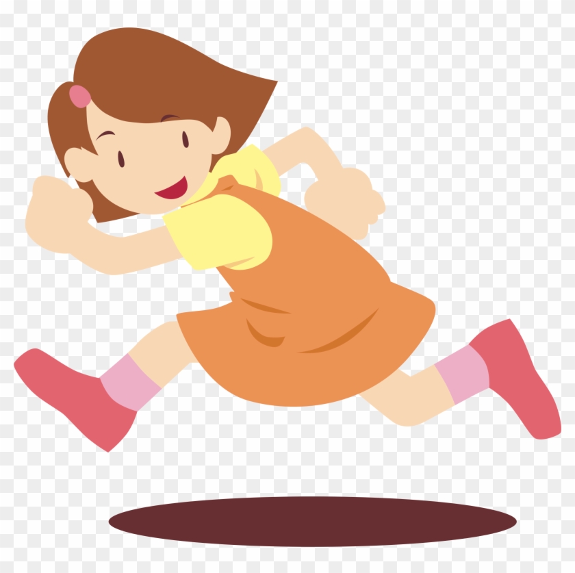 Pink Girl Running Vector Clipart Image Running Girl Gif Png Transparent Png 2395x2275 Pngfind