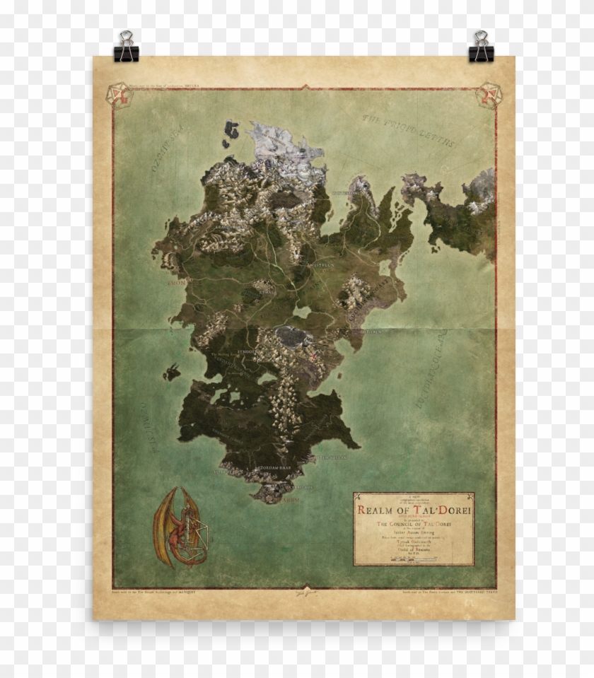 Realm Of Tal'dorei Rolled Poster Map, Parchment Background - Tal Dorei ...
