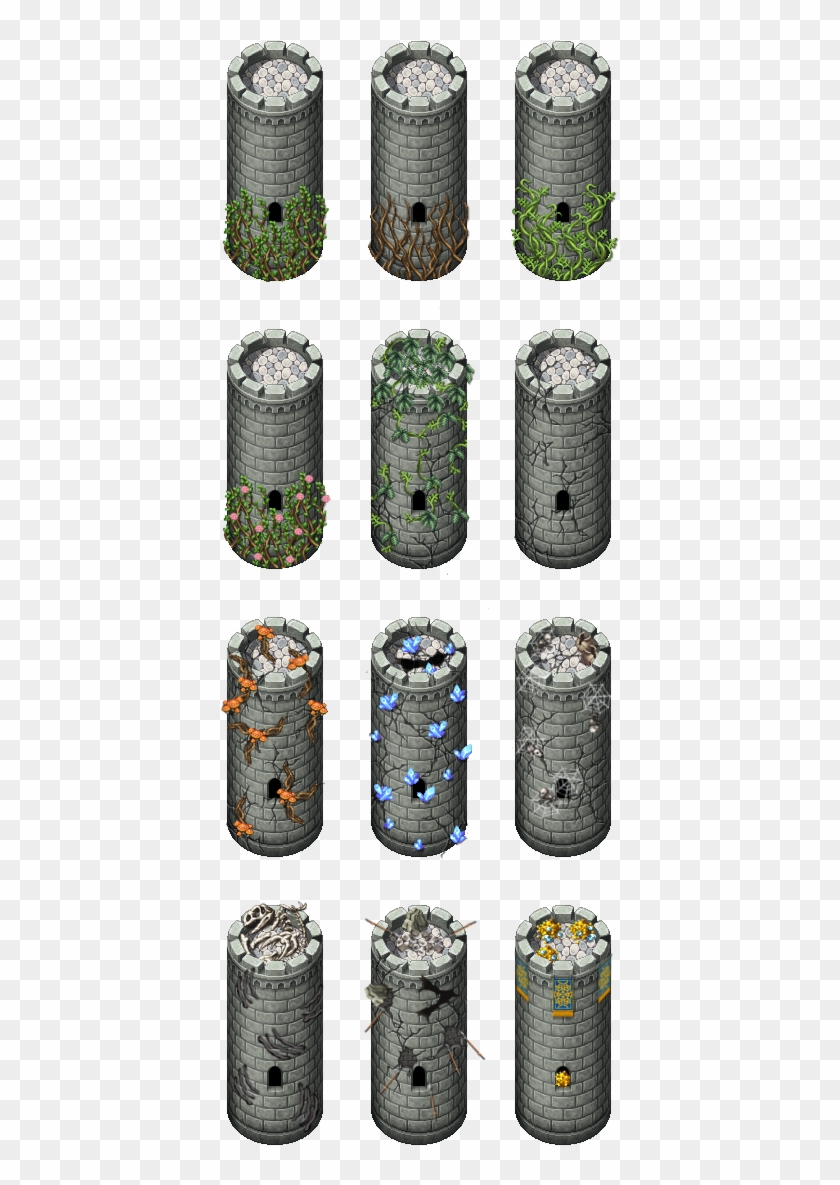 Buildings01-Towers3 - - Rpg Maker Mv Tower Tileset, Hd Png Download - 432X1152(#4137844) - Pngfind