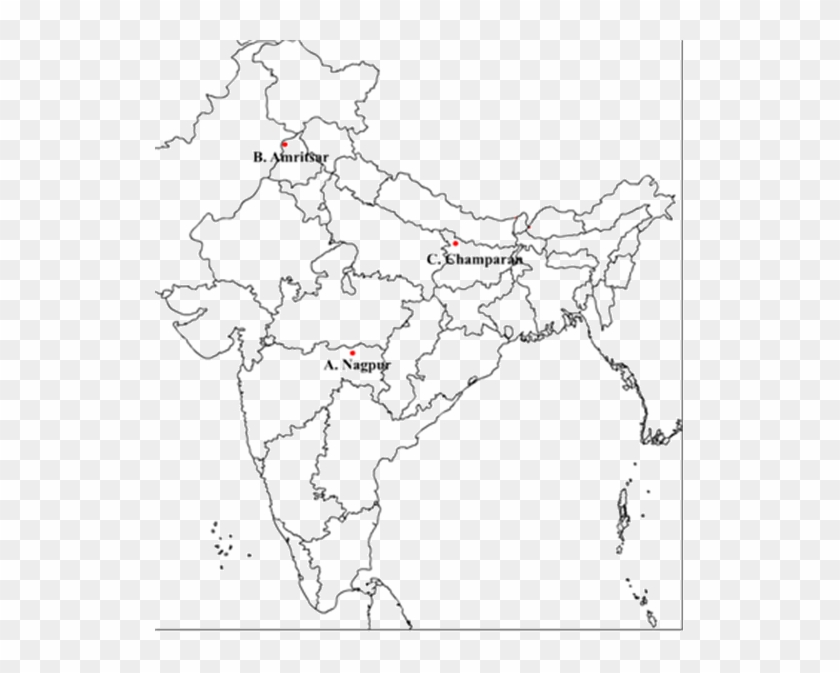 Champaran In India Map Champaran- The Place Where The Peasants Struggled Against - Nationalism In India  Map, Hd Png Download - 529X593(#4152919) - Pngfind