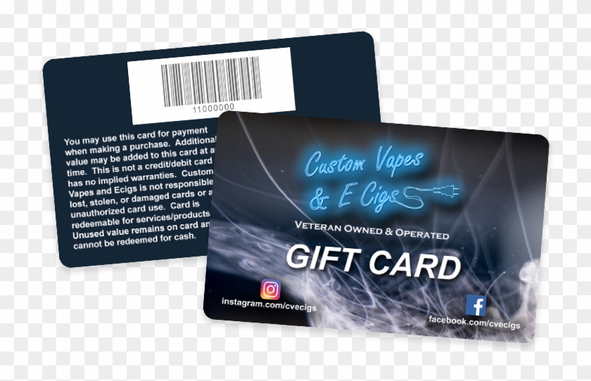 Custom Vapes & E Cig Shop Gift Cards With Barcodes - Paper, HD Png ...
