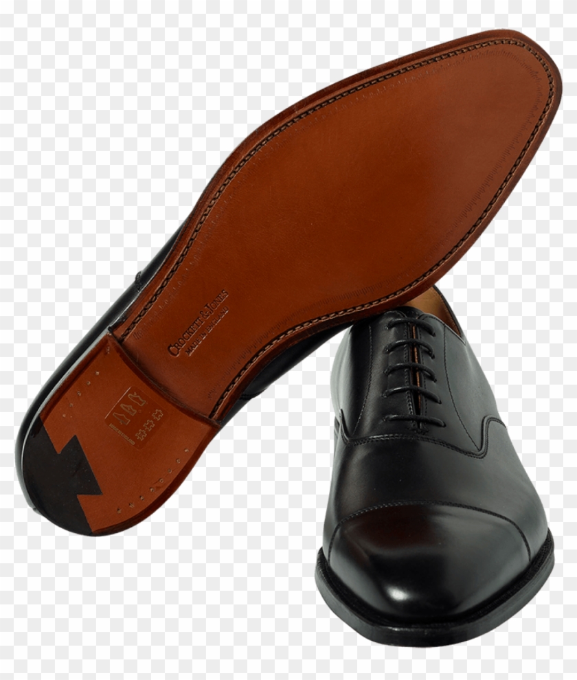 Crockett & Jones Hallam Black Leather - Slip-on Shoe, HD Png Download ...