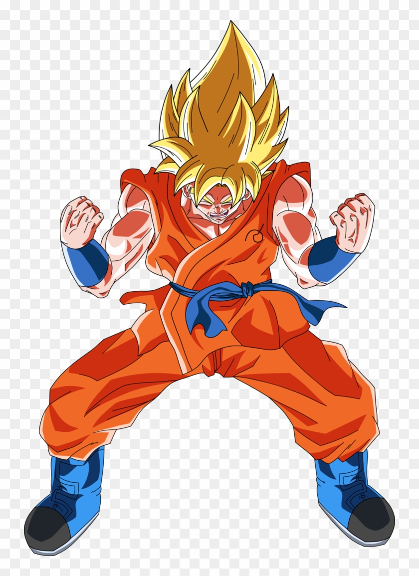 Goku Ssj Power Up Hd Png Download 744x1075 Pngfind