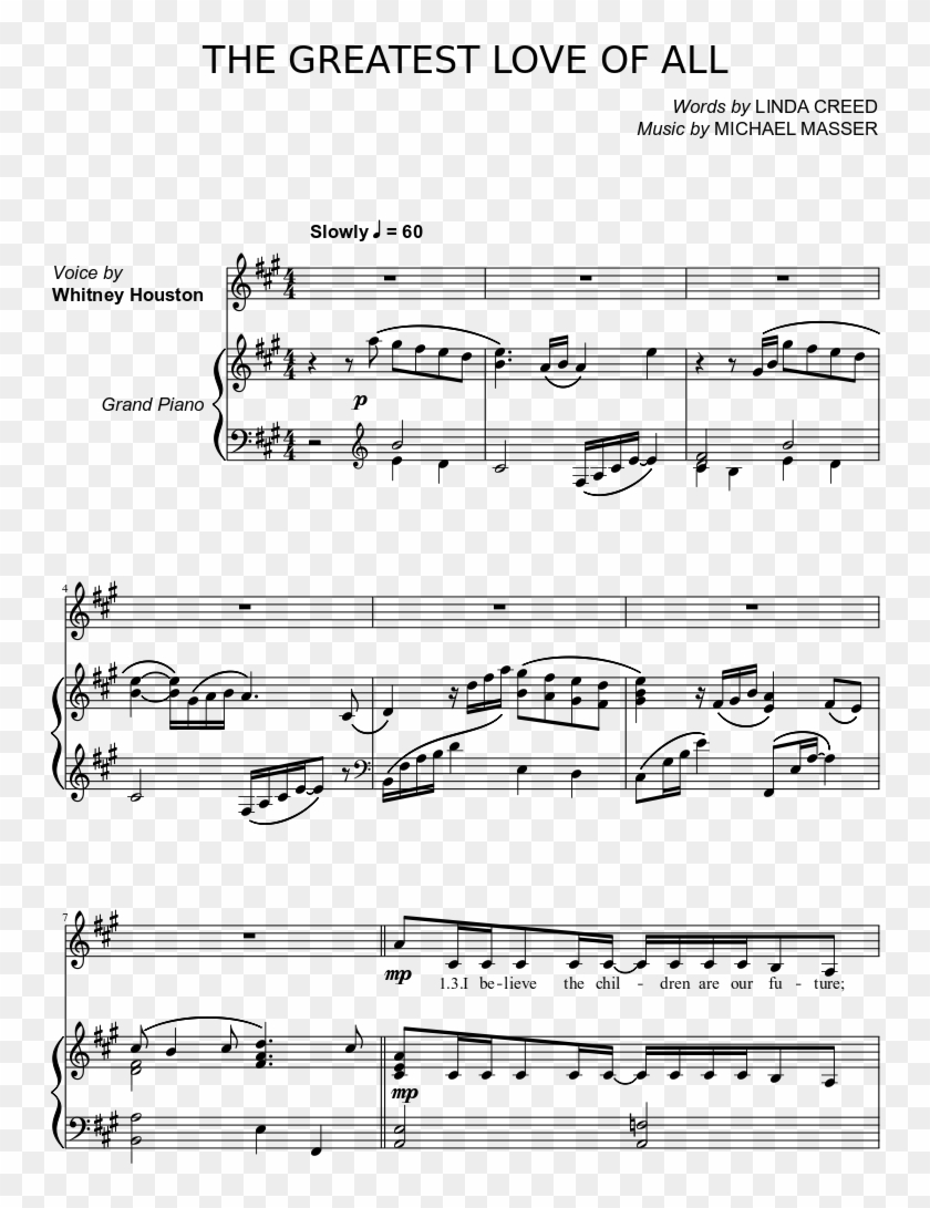 The Greatest Love Of All Sheet Music Composed By Words Greatest Love the-greatest-love-of-all-sheet-music-by-whitney-houston-piano-158247