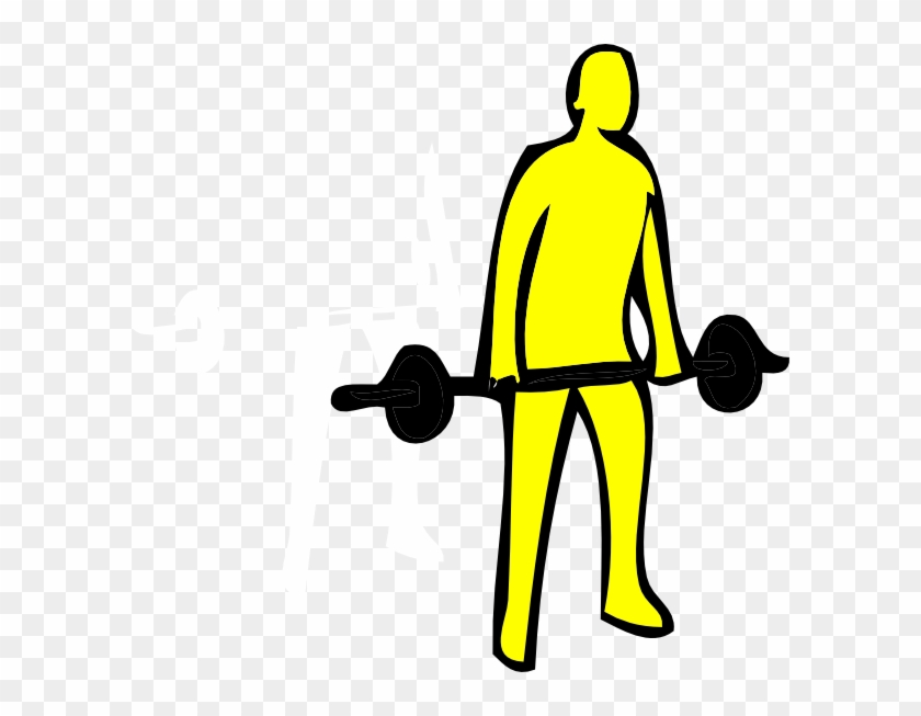 Drawing Of Someone Lifting Weights, HD Png Download - 600x573(#4216397