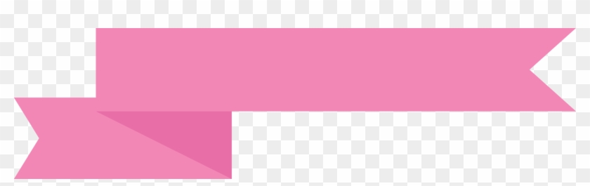 Pink Ribbon Banner With Single Side Fold Wedge End - Colorfulness, HD ...