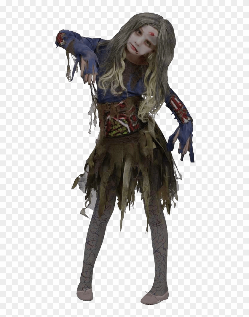 Halloween Girl Zombie Transparent Background - Halloween Costume Halloween Girl Zombie Transparent Background - Halloween Costume