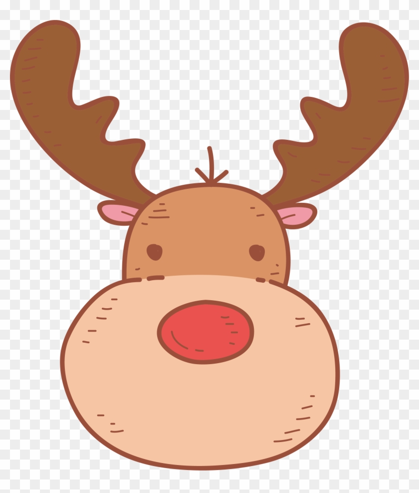 Clip Art Head Neck Vertebrate Graphics Deer - Cute Christmas Cartoon  Figure, HD Png Download - 2456x2770(#438966) - PngFind