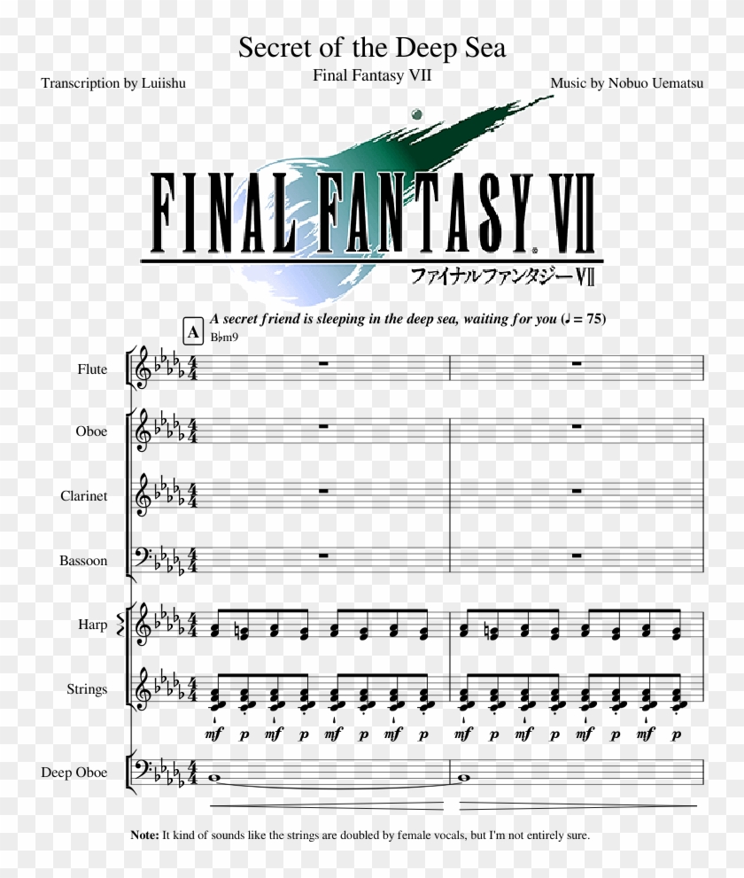 Secret Of The Deep Sea Final Fantasy Vii Ps1 Japan Hd Png Download 7x1169 Pngfind