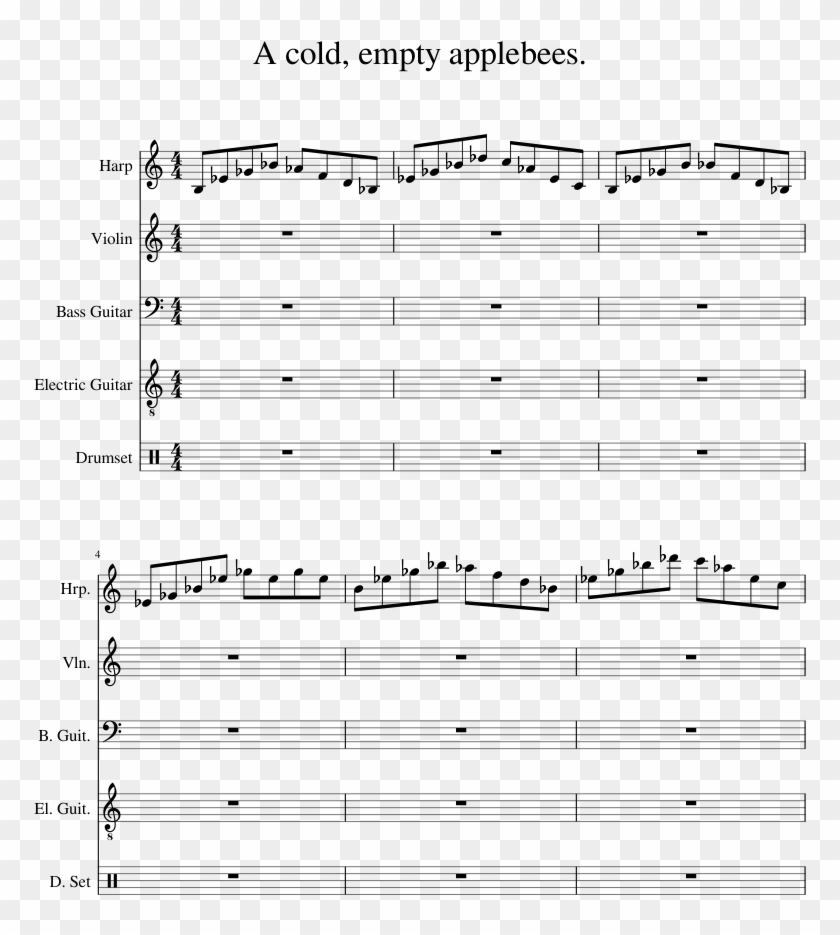 A Cold Empty Applebees High Hopes Trombone Sheet Music Hd Png