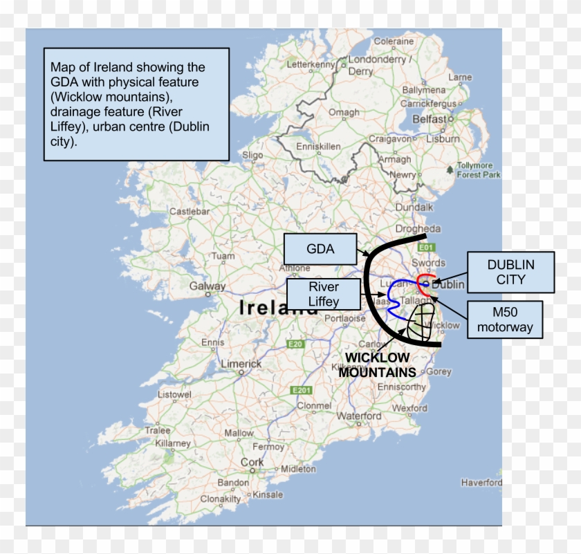 Greater Dublin Area Sketch Map, HD Png Download 960x720(4381703