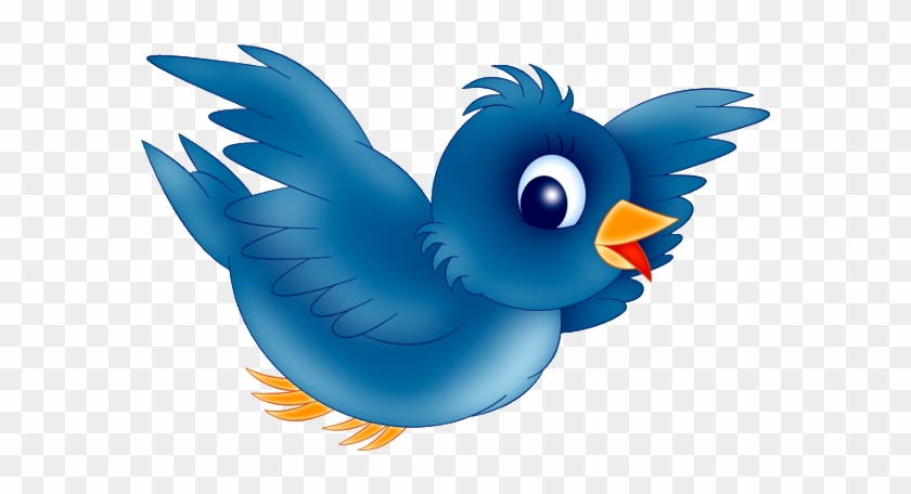 Animated Blue Bird Clipart - Cartoon Blue Bird Flying, HD Png Download