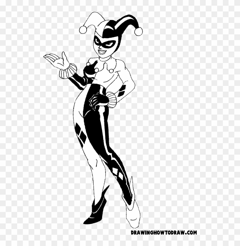 Svg Free Stock Harley Quinn Cartoon Drawing Black And White Harley Quinn Transparent Hd Png Download 539x779 441544 Pngfind