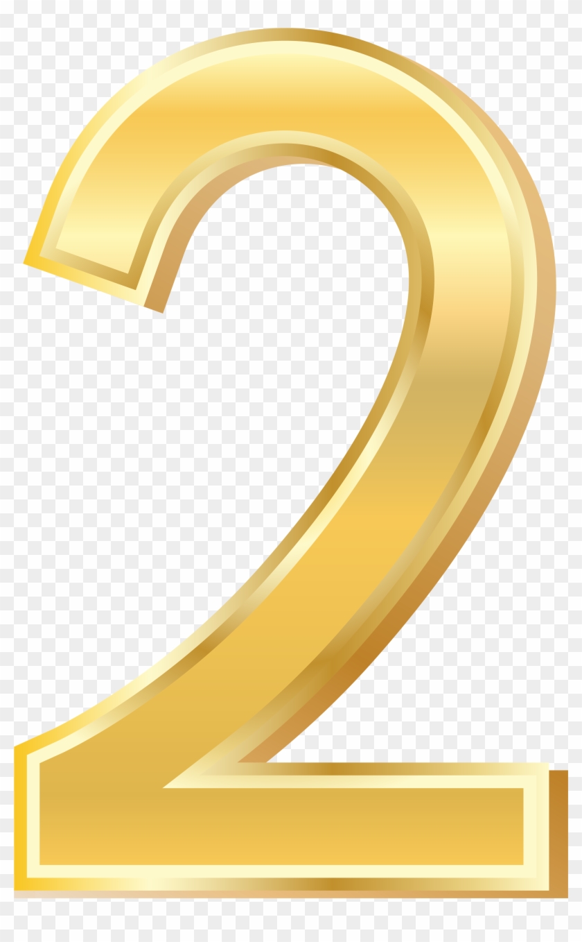 Gold Style Number Two Png Clip Art Image - Two Gold Png, Transparent