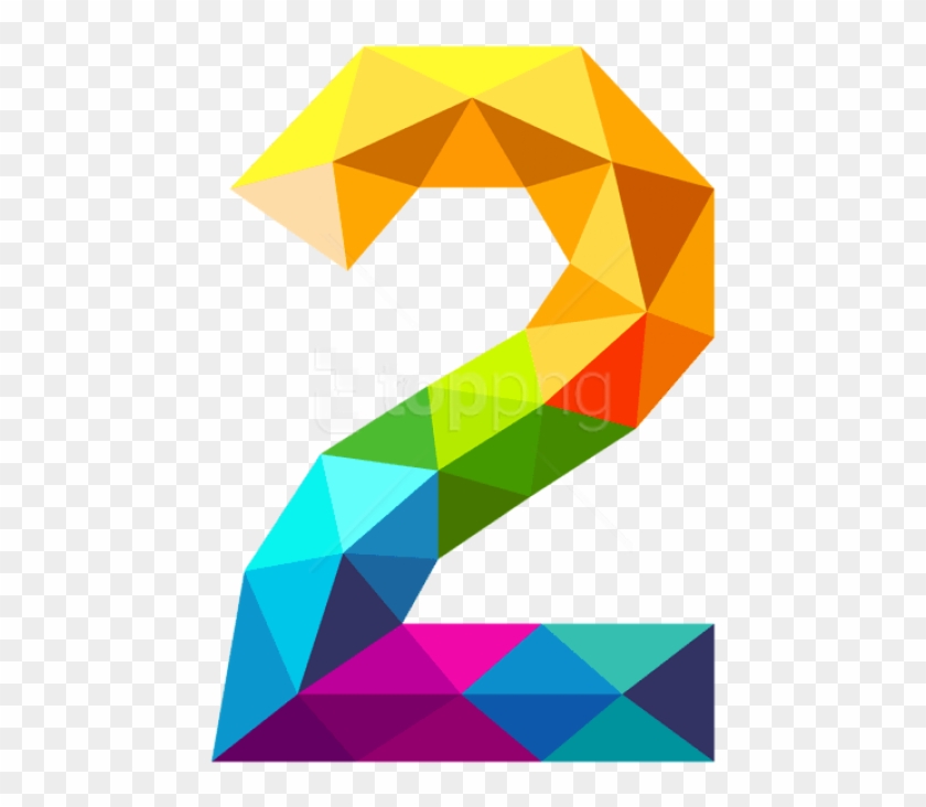 Free Png Download Colourful Triangles Number Two Clipart - Colourful ...