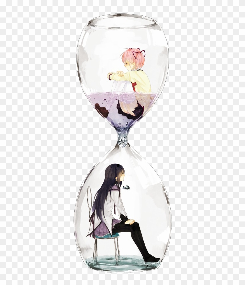 Drawing Creatively Hourglass - Anime Girl In A Bottle, HD Png Download -  862x1044(#4416378) - PngFind